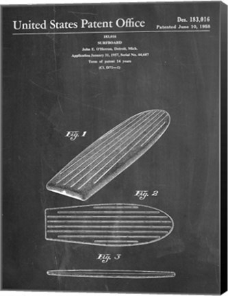 Framed Surf Board Print