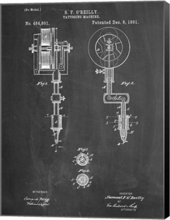 Framed Tatto Machine Print