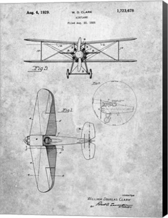 Framed W.D. Clark Plane A Print