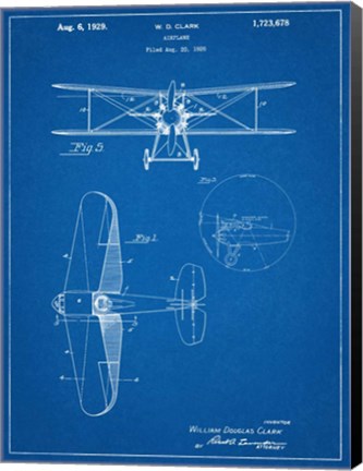 Framed W.D. Clark Plane B Print