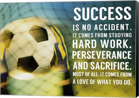 Framed Success Soccer Quote Print