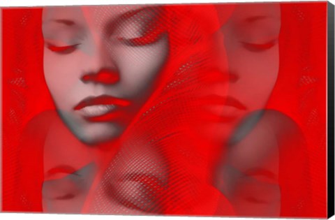 Framed Red Beauty Mirrored Print