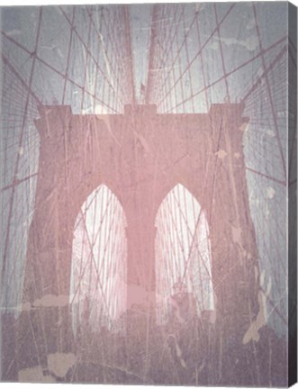 Framed Brooklyn Bridge Red Print