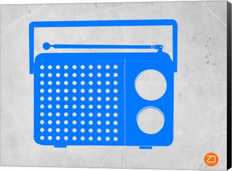 Framed Blue Transistor Radio Print