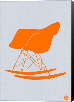 Framed Orange Eames Rocking Chair Print