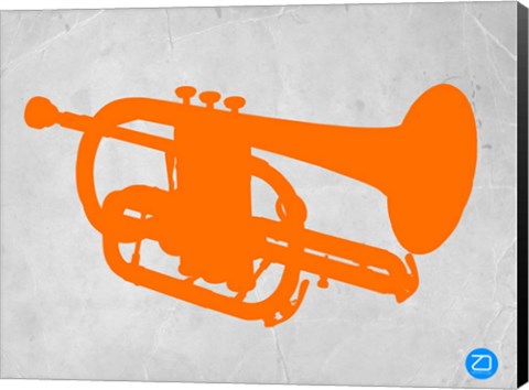 Framed Orange Tuba Print