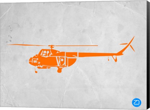 Framed Orange Helicopter Print