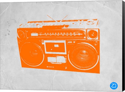 Framed Orange Boom Box Print