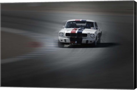 Framed Mustang on the racing Circuit Print