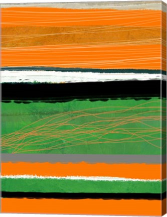 Framed Orange and Green Abstract 2 Print