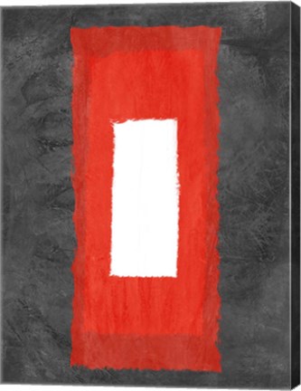 Framed Grey and Red Abstract 4 Print
