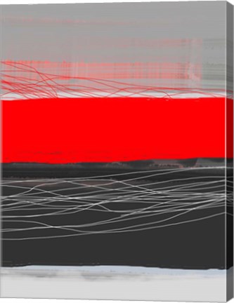 Framed Abstract Stripe Theme Red Print