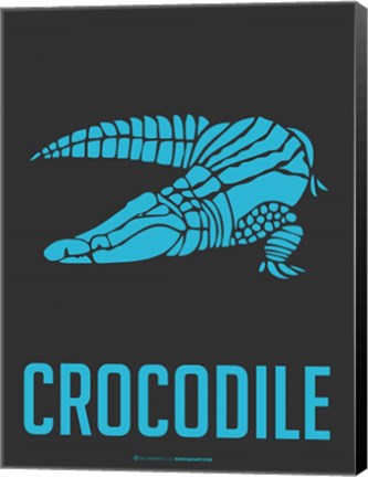 Framed Crocodile Blue Print