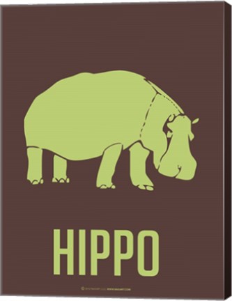 Framed Hippo Green Print