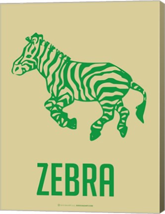 Framed Zebra Green Print