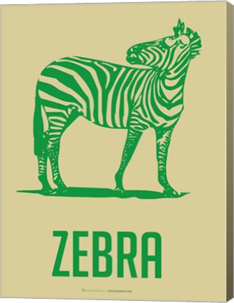 Framed Zebra Green 2 Print