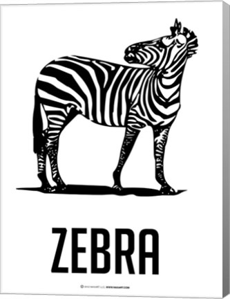 Framed Zebra Black Print