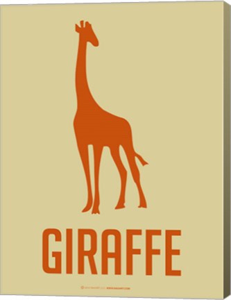 Framed Giraffe Orange Print