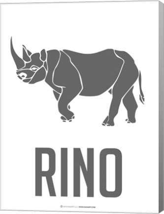 Framed Rino Black Print