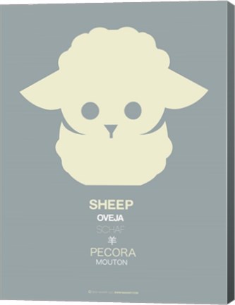 Framed Yellow Sheep Multilingual Print