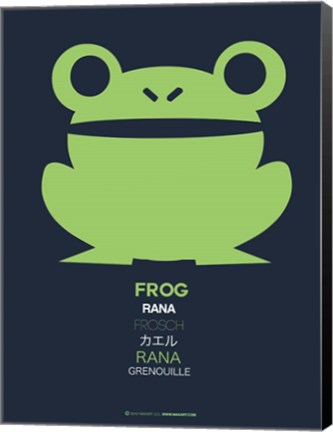 Framed Green Frog Multilingual Print