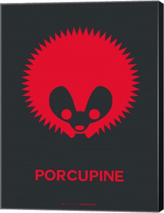 Framed Dark Red Porcupine Multilingual Print