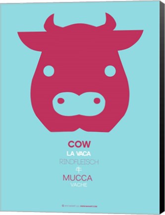 Framed Red Cow Multilingual Print