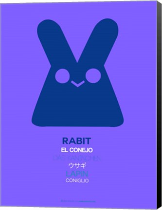 Framed Purple Rabbit Multilingual Print