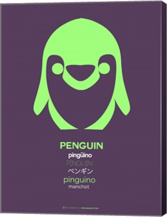 Framed Green Penguin Multilingual Print