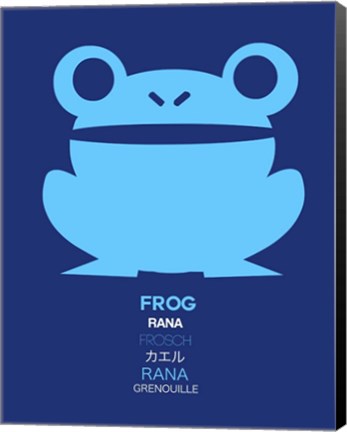 Framed Blue Frog Multilingual Print