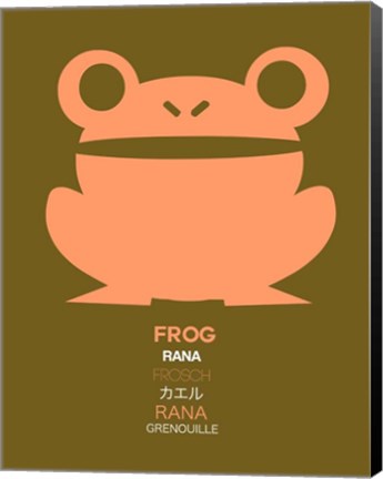 Framed Pink Frog Multilingual Print