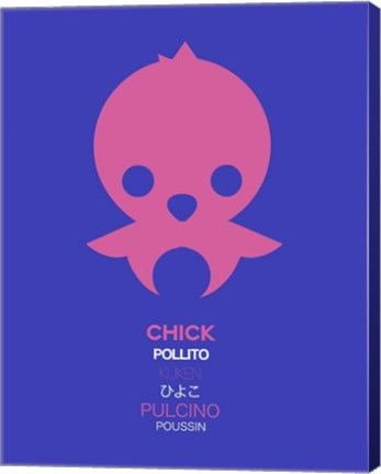 Framed Pink Chick Multilingual Print