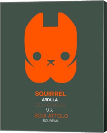 Framed Orange Squirrel Multilingual Print