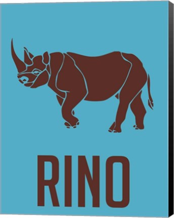 Framed Rhino Brown Print