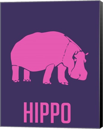 Framed Hippo Pink Print