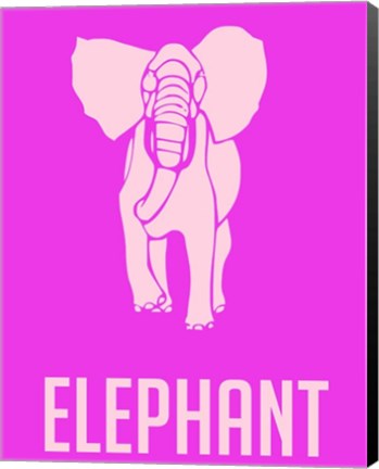 Framed Elephant Pink Print