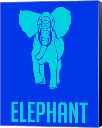 Framed Elephant Blue Print