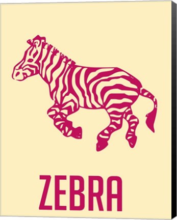 Framed Zebra Red Print