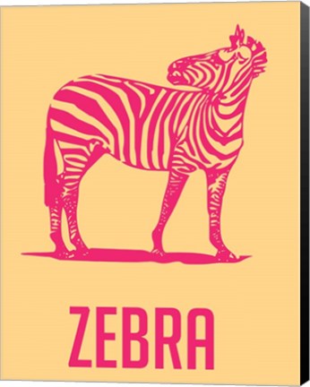 Framed Zebra Red and yellow Print