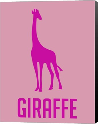 Framed Giraffe Pink Print