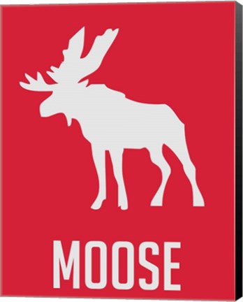 Framed Moose Red Print