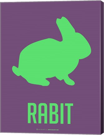 Framed Rabbit Green Print