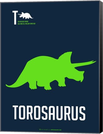 Framed Green Dinosaur Print