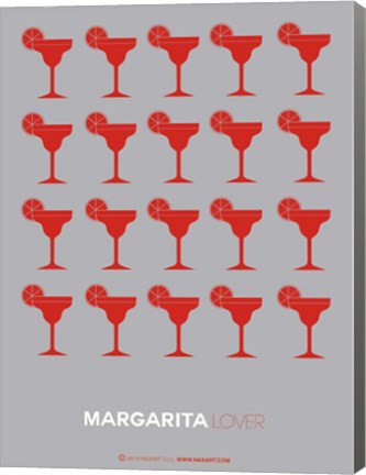 Framed Red Margaritas Grey Print