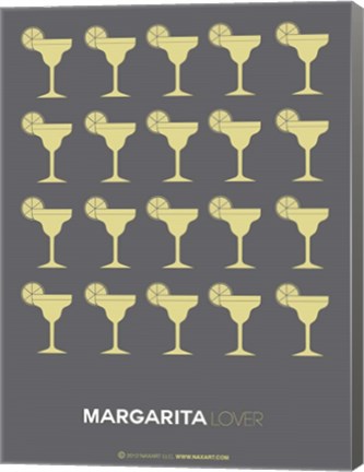 Framed Yellow Margaritas Grey Print