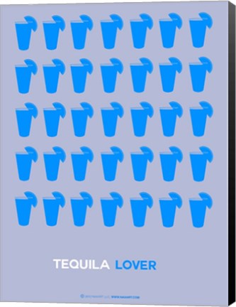 Framed Blue Tequila Shots Print