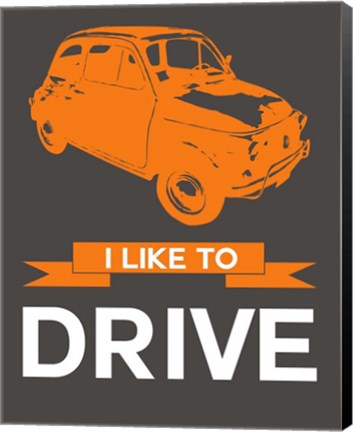 Framed I Like to Drive Beetle 4 Print