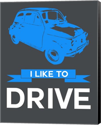 Framed I Like to Drive Beetle 5 Print