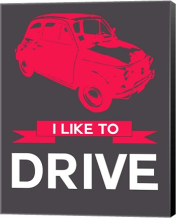 Framed I Like to Drive Beetle 6 Print