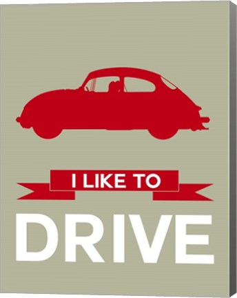 Framed I Like to Drive Porsche 2 Print